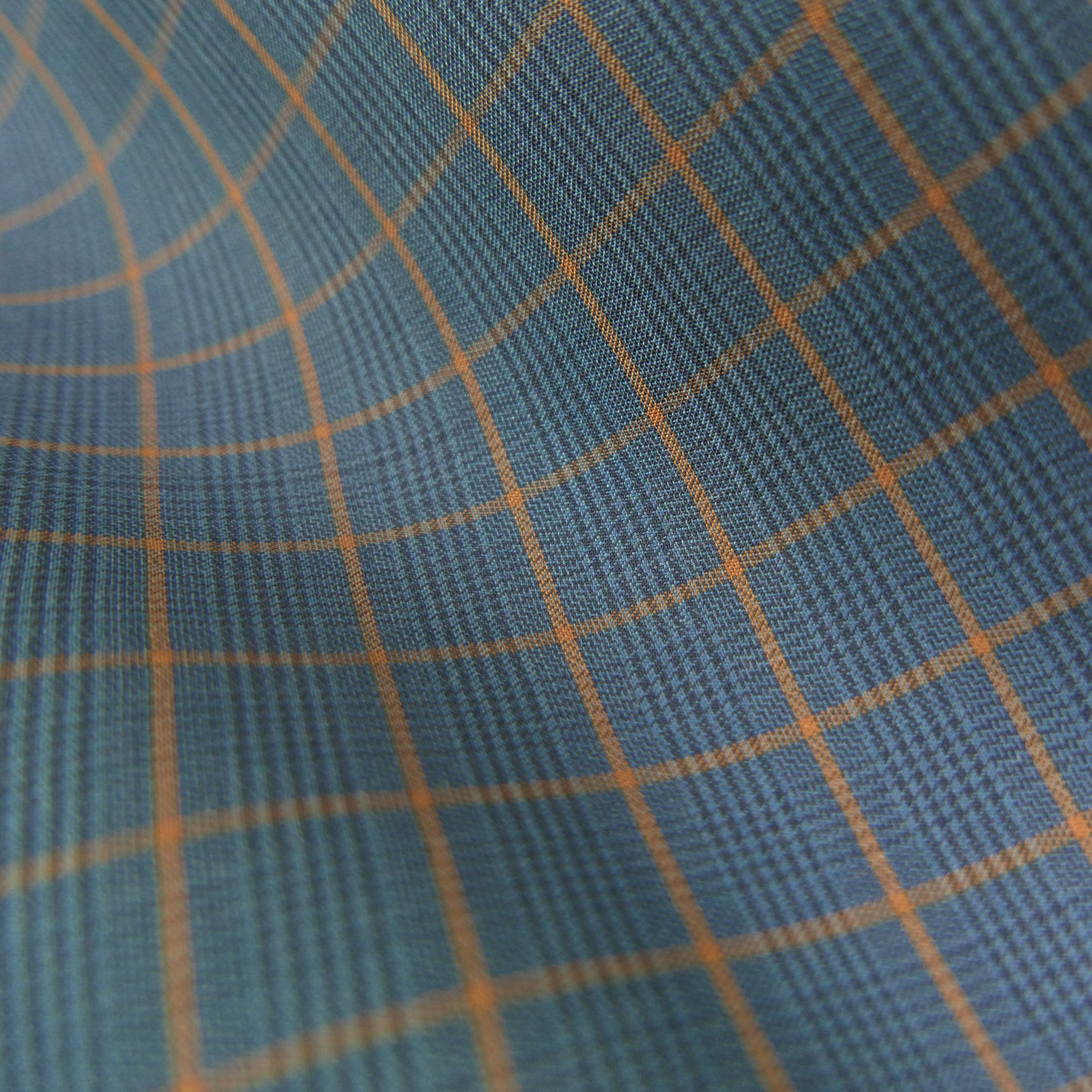 Prince of Wales Denim Brown Twill 100 Merino Omnia