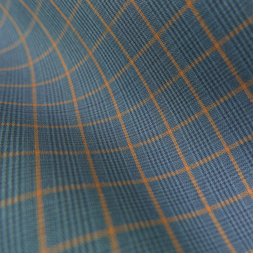 Prince of Wales Denim Brown Twill 100 Merino Omnia small