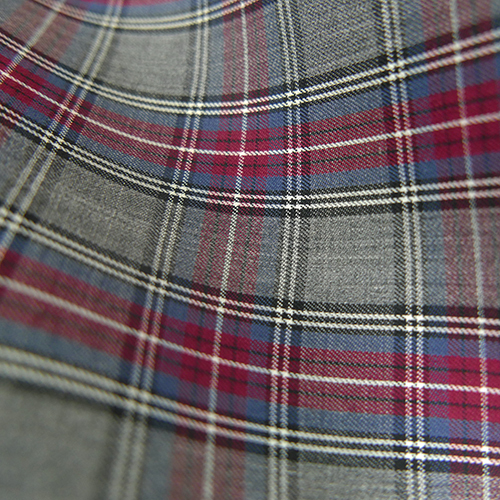 Tartan Check Red Grey Melange Twill 100 Merino Onyx small