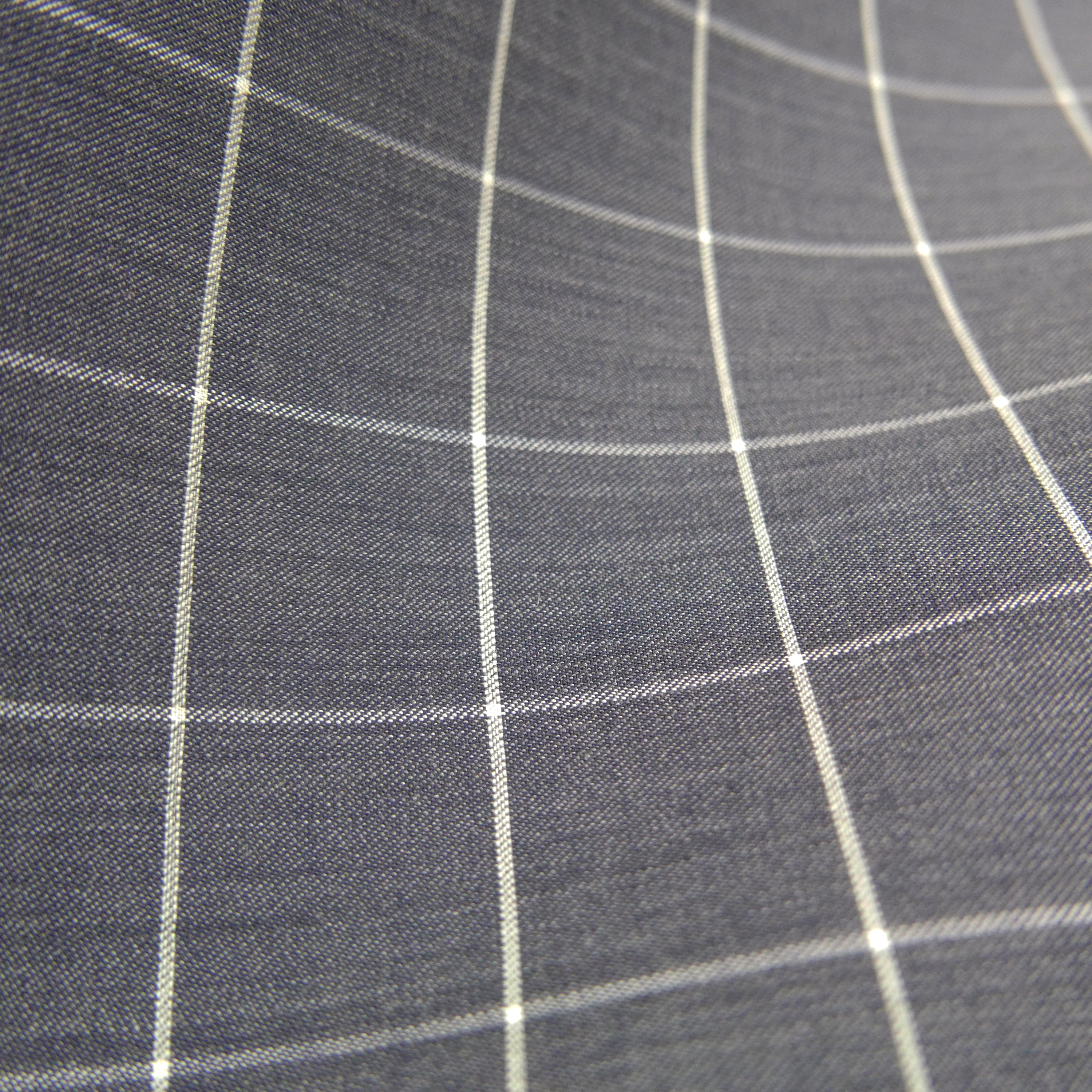 Windowpane Check Navy Melange Teill 100 Merino Onyx